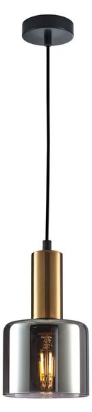 ITALUX PND-65342-1-BRO+SG Santia závěsné svítidlo 1xE27 D120mm černá, měděná, kouřová