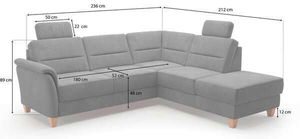 ROHOVÁ SEDAČKA, textil, tmavě hnědá Sit & More - Sedací soupravy, Online Only