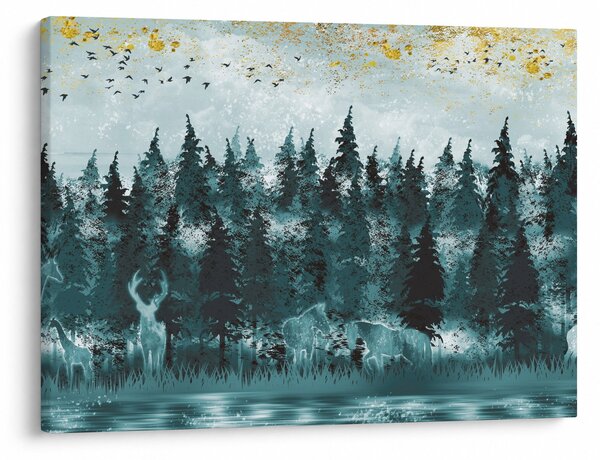 Obraz - Zvířata v lese (70x50 cm)