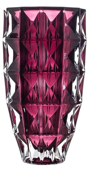 KŘISTÁLOVÁ VÁZA BOHEMIA DIAMOND BURGUNDE 280 MM