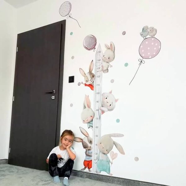 INSPIO-textilní přelepitelná samolepka - Samolepky do dětského pokoje - INSPIO balónky v pastelových barvách