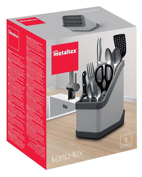 Černý stojan na příbory Metaltex Keep-Tex