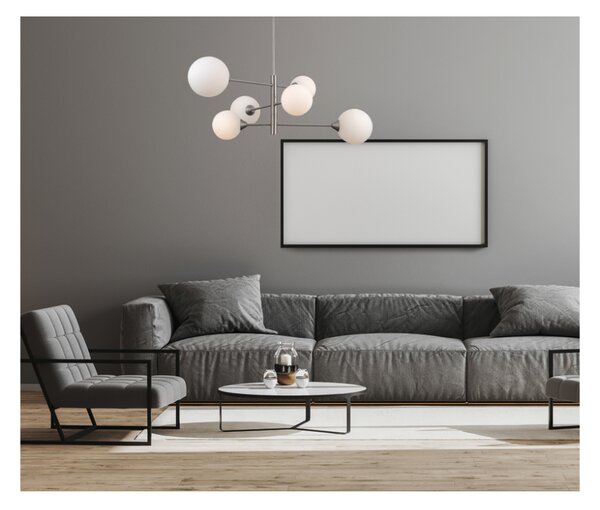ITALUX PND-55342-6-SN Evora závěsné svítidlo 6xG9 matný nikel, bílá