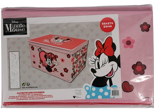 Úložný box na hračky MINNIE MOUSE 55x37 cm růžový