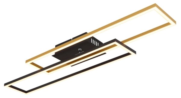 Globo 67208-30G -LED Stropní svítidlo DAKARI 30W/230V 3000K 60x80 cm černá/zlatá