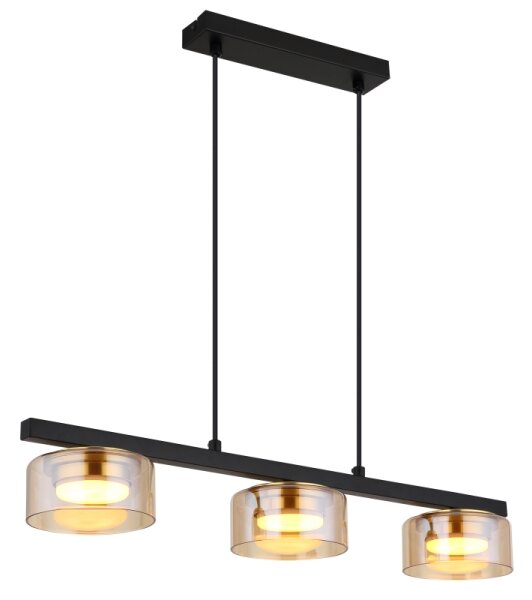 Globo 16055-3HG - LED Lustr na lanku HIGGINS 3xGX53/6W/230V kouřová/hnědá