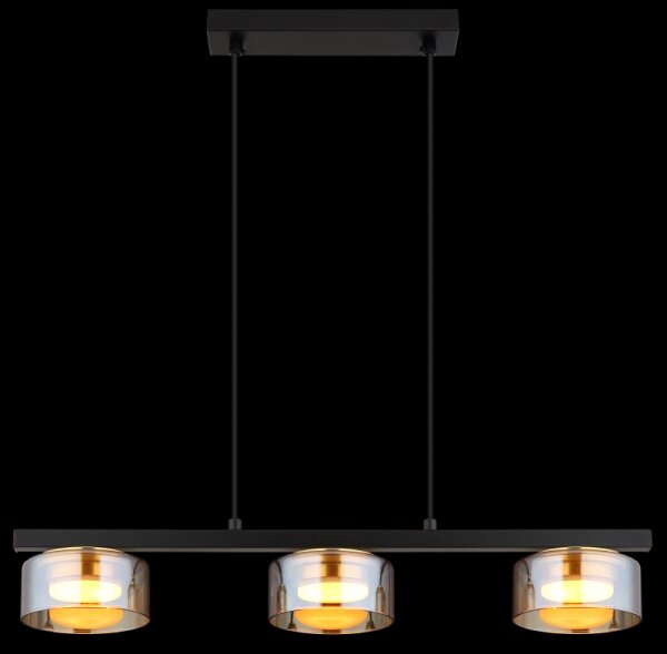 Globo 16055-3HG - LED Lustr na lanku HIGGINS 3xGX53/6W/230V kouřová/hnědá