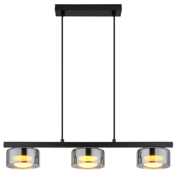 Globo 16055-3HS - LED Lustr na lanku HIGGINS 3xGX53/6W/230V kouřová/černá