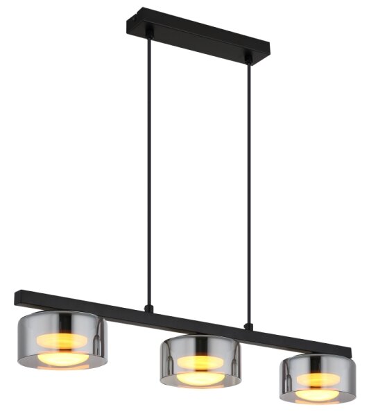 Globo 16055-3HS - LED Lustr na lanku HIGGINS 3xGX53/6W/230V kouřová/černá