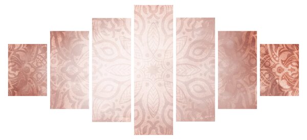 Obraz - Růžová mandala (210x100 cm)