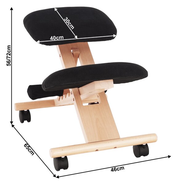 Ergonomická klekačka GROCO – Černá/Látka Buk
