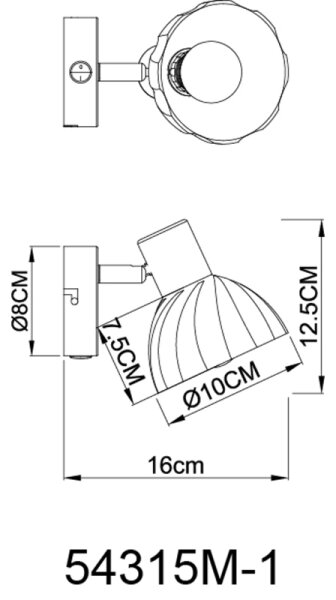 Globo 54315M-1 - Nástěnné bodové svítidlo ZACHERY 1xE14/40W/230V zlatá
