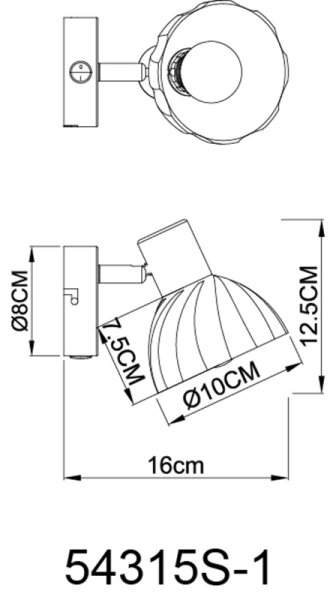 Globo 54315S-1 - Nástěnné bodové svítidlo ZACHERY 1xE14/40W/230V černá