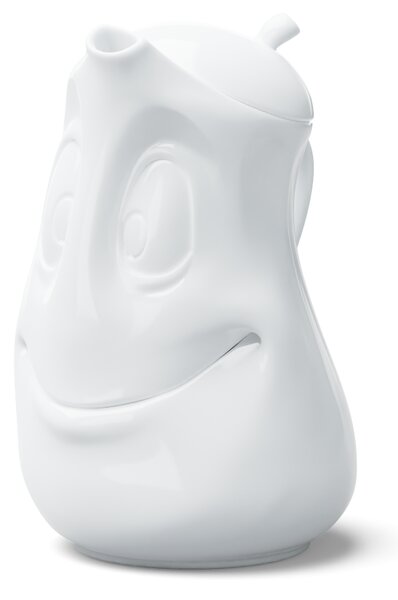 Čajová konvice "Dobrá nálada" v bílé barvě, 1200 ml