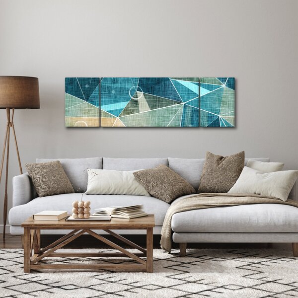 Obraz - Tyrkysová abstrakce (170x50 cm)