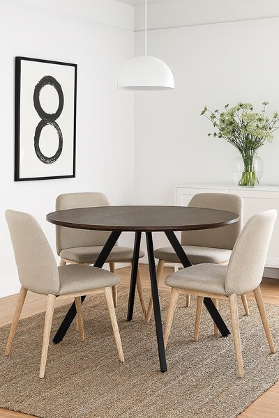 Vikio Jídelní stůl kulatý 120 cm dekor ořech HJS101OR