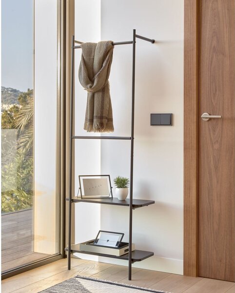 Černý nástěnný kovový set do předsíně Kave Home Galatia