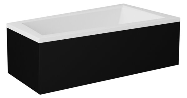 Besco Krycí panel k asymetrické vaně Intima Black P 150x85 (160x90), černý Barva: Černá mat, Rozměry (cm): 160x90