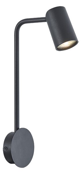 Mantra 7518 Sal, černé nástěnné svítidlo k posteli s otočnou hlavou 1xGU10, výška 38,3cm