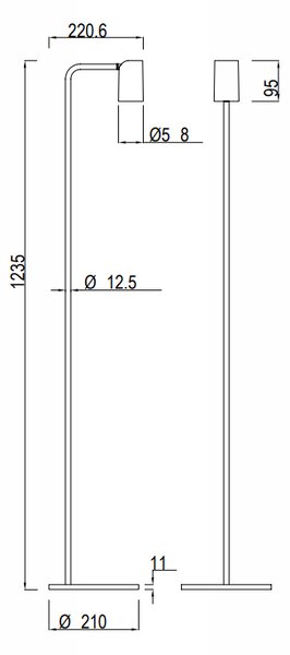 Mantra 7522 Sal, bílá stojací lampa s otočnou hlavou 1xGU10, výška 123,5cm