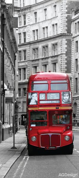 Fototapeta na zeď - FTN V 2898, Londýnský autobus, 90 x 202 cm, AG Design