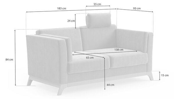 2,5SEDÁK, textil, barvy stříbra Sit & More - Pohovky, Online Only