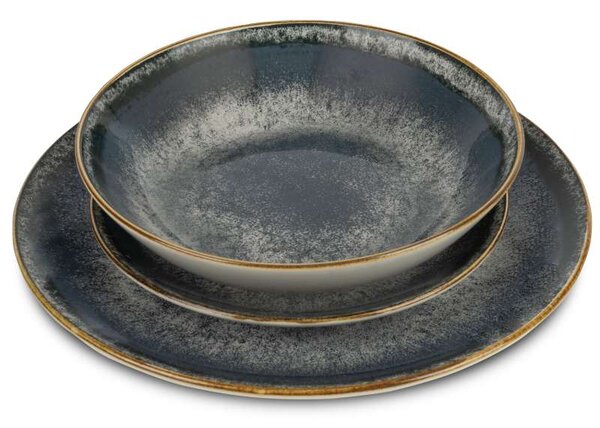 Jídelní sada talířů 18 ks Aspen Collection šedá