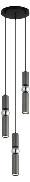 ITALUX PND-14290-3-GR Isidora závěsné svítidlo 3xGU10 D260mm černá, šedá, chrom