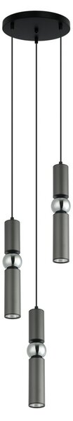 ITALUX PND-14290-3-GR Isidora závěsné svítidlo 3xGU10 D260mm černá, šedá, chrom