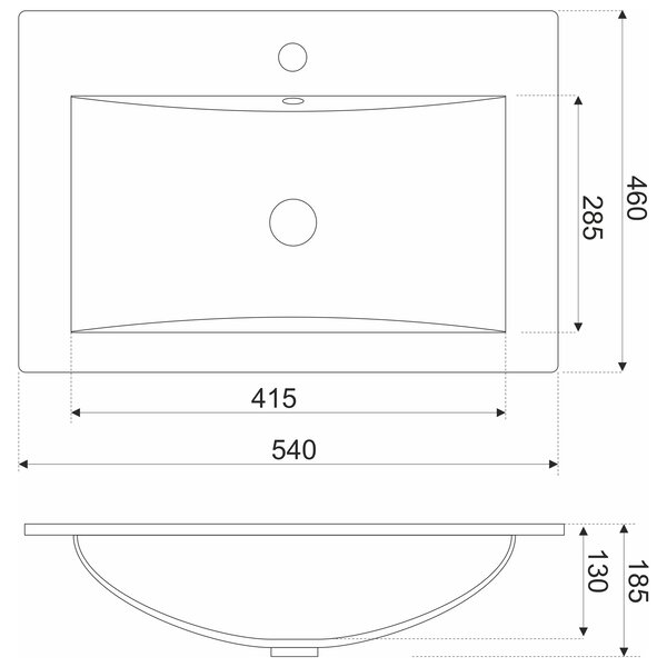 Novoterm Zápustné keramické umyvadlo NV-KR-530, bílé