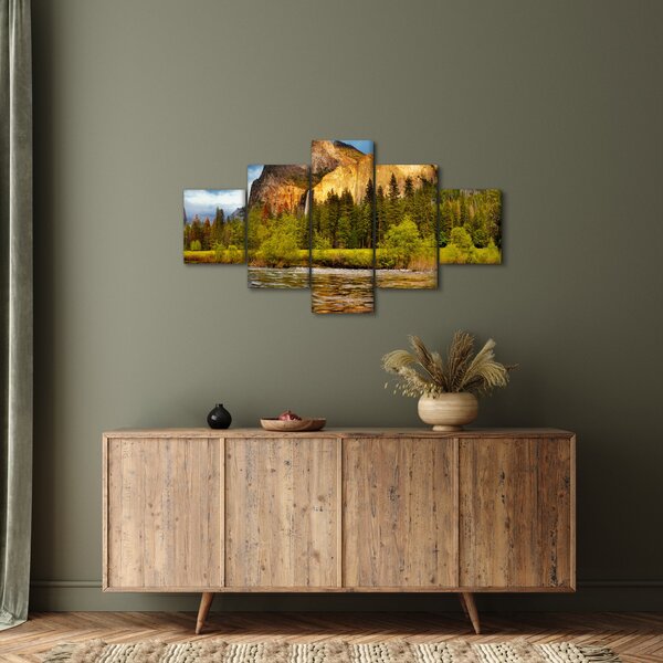 Obraz - Skály u jezera (125x70 cm)