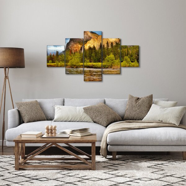 Obraz - Skály u jezera (125x70 cm)