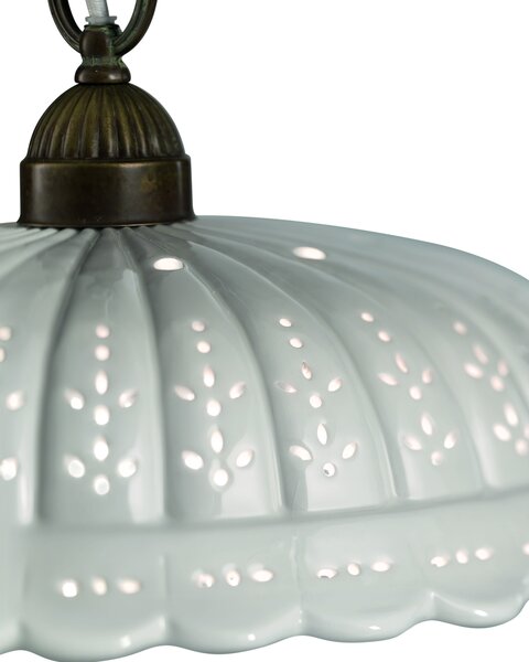 Il Fanale 061.09.OC Anita, rustikální závěsné svítidlo z antické mosazi keramiky, 1x15W LED E27, prům. 42cm