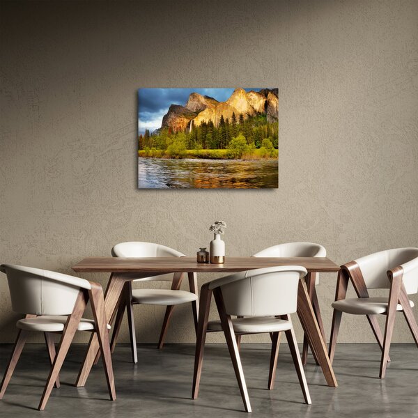 Obraz - Skály u jezera (70x50 cm)