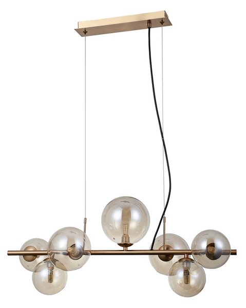 ITALUX PND-406007-7-HBR Canello závěsné svítidlo 7xG9 medová mosaz, jantarová