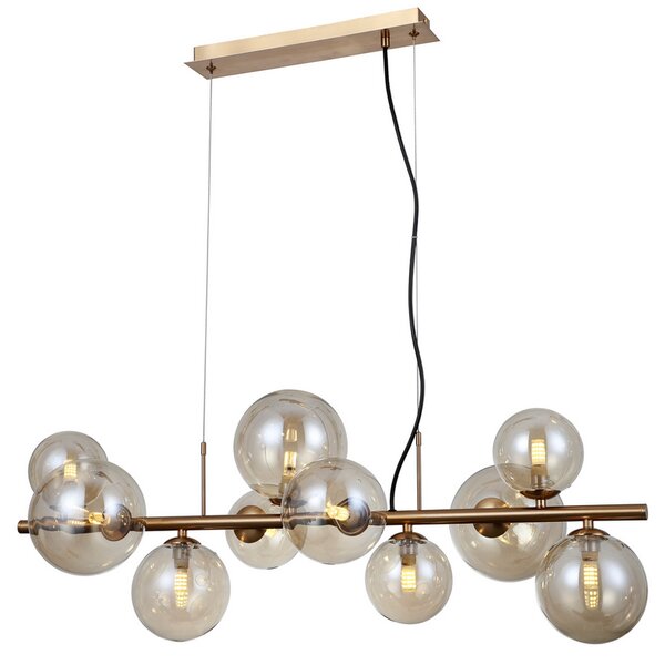 ITALUX PND-406007-10-HBR Canello závěsné svítidlo 10xG9 medová mosaz, jantarová