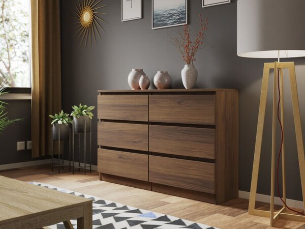 Komoda Osko 120 OK6, Barva: warmijský ořech 5903211537592