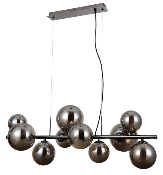ITALUX PND-406007-10A-BCR Canello závěsné svítidlo 10xG9 černý chrom, kouřová
