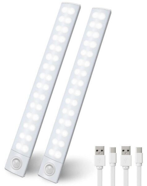 LED osvětlení pro kuchyňské skříňky s senzorem, 2 kusy, délka 30 cm, 3 barevné teploty