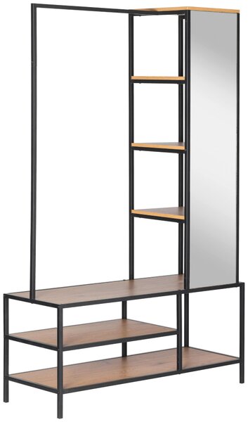 PŘEDSÍŇOVÁ STĚNA, přírodní barvy, černá, 110/177/40 cm MID.YOU - Online Only šatny & botníky, Online Only