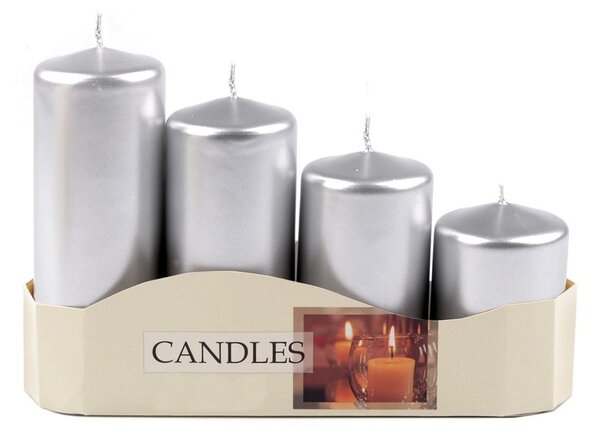 Adventní svíčky sestupné - 4 stříbrná