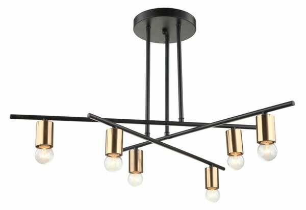 MDM3658 / 6 BK + BRO ITALUX Normani industriální závěsné svítidlo 6X60W E27 IP20