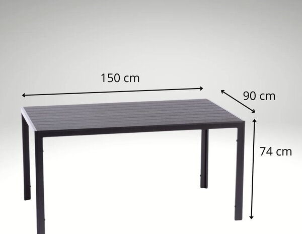 Vikio Zahradní set 150x90 pro 4 osoby V134 černá