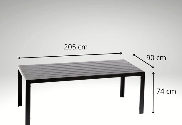 Vikio Zahradní set 205x90 pro 8 osob V138 černá