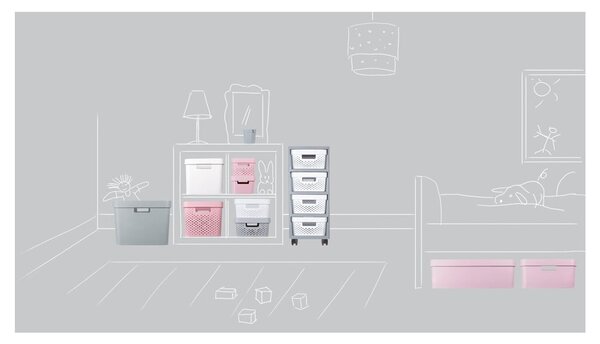 Bílý úložný box s víkem Curver Infinity, 45 l