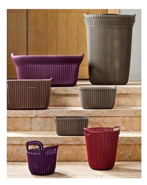 Béžový koš na prádlo Curver Knit Hamper, 57 l