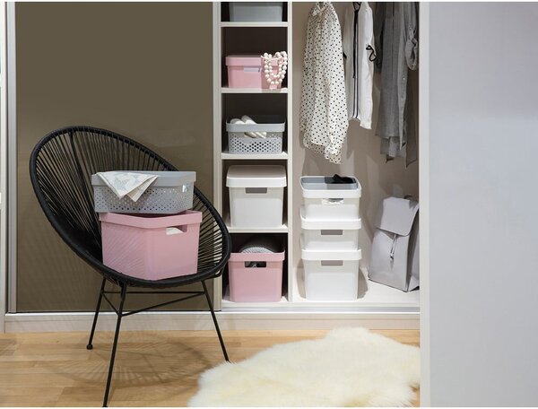 Bílý úložný box s víkem Curver Infinity, 45 l