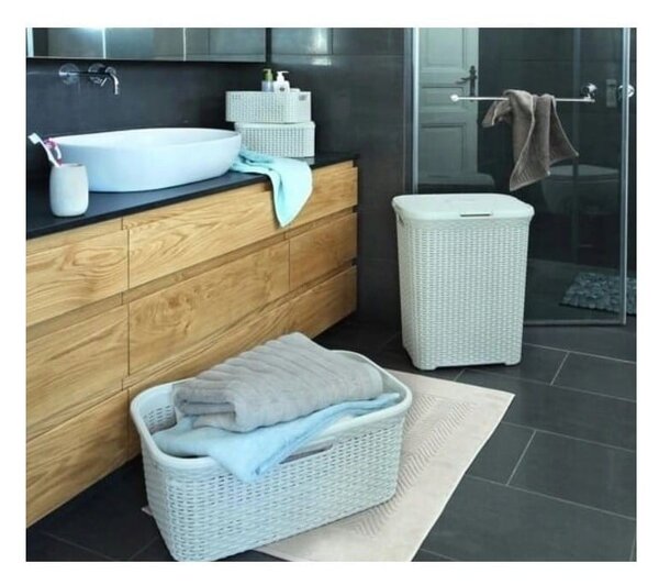 Světle krémový koš na prádlo Curver Hamper, 60 l