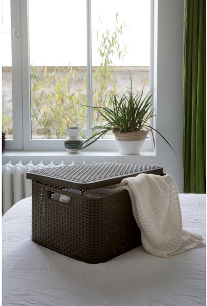 Šedý plastový úložný box s víkem 33x44,5x25 cm Style – Curver