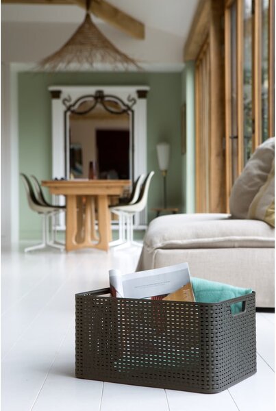 Šedý plastový úložný box s víkem 33x44,5x25 cm Style – Curver